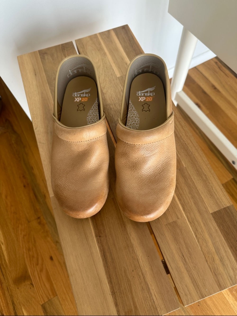 Dansko Leather Clogs in Light Brown
